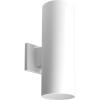 Progress Lighting 5-Inch Cylinder Outdoor LED Wall Sconce, 2-Light Modern Wall Mount LED Up and Down Lights, Interior and Exterior Lighting for Home or Porch, Aluminum, White (P5675-30/30K)