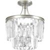 Progress Lighting Glimmer 3 Light 13 inch Semi-Flush Mount Convertible Ceiling Light, Antique Bronze, P2325-20, Design Series(Silver Ridge)