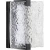 Progress Lighting LED Stone Glass Sconce Collection Brushed Nickel ADA Wall Sconce, 8.50×8.00×8.00(Black)