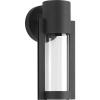 Progress Lighting Z-1030 LED Collection 1-Light Clear Glass Modern Outdoor Small Wall Lantern Light Textured Black, 12.00×5.13×5.13(Black)