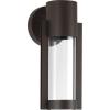 Progress Lighting Z-1030 LED Collection 1-Light Clear Glass Modern Outdoor Small Wall Lantern Light Textured Black, 12.00×5.13×5.13(Bronze)