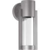 Progress Lighting Z-1030 LED Collection 1-Light Clear Glass Modern Outdoor Small Wall Lantern Light Textured Black, 12.00×5.13×5.13(Gray)