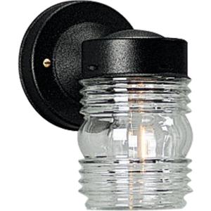 Progress Lighting 1-Light Clear Glass Traditional Outdoor Wall Lantern Light Textured Black(Black)
