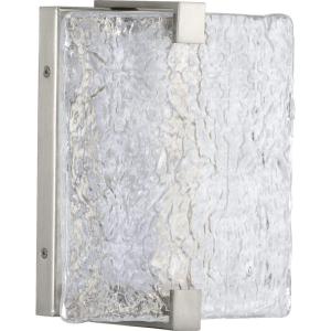 Progress Lighting LED Stone Glass Sconce Collection Brushed Nickel ADA Wall Sconce, 8.50×8.00×8.00(Nickel)