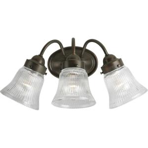 Progress Lighting P3289-15 3 Light Bath Fixture, Polished Chrome(Antique Bronze)
