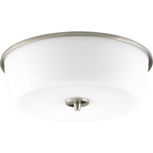 Progress Lighting P3798-09 Divot Collection 2-Light Flushmount, Brushed Nickel