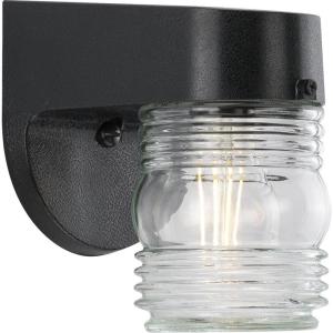Progress Lighting Polycarbonate Outdoor 1-Light Clear Lexan Traditional Outdoor Wall Light Textured Black(Black)