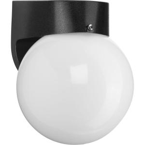 Progress Lighting Polycarbonate Outdoor 1-Light White Acrylic Shade Modern Outdoor Wall Light Textured Black(Black)