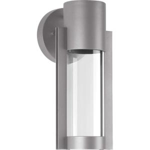 Progress Lighting Z-1030 LED Collection 1-Light Clear Glass Modern Outdoor Small Wall Lantern Light Textured Black, 12.00×5.13×5.13(Gray)