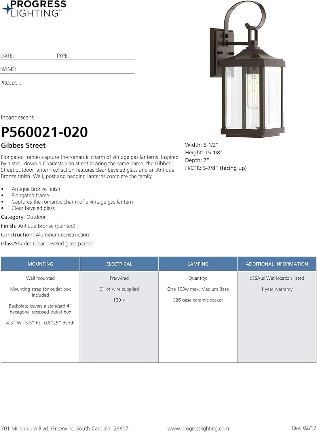 image:imageGibbes Street Collection 2Light Clear Beveled Glass New Traditional Outdoor Medium Wall Lantern Light Antique Bronze1 Light