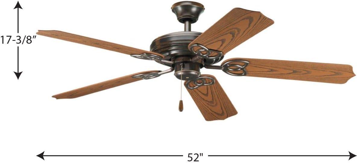 image:imageProgress Lighting AirPro Collection 52 FiveBlade IndoorOutdoor Ceiling FanBronze