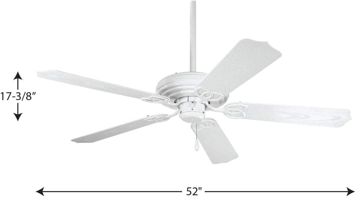 image:imageProgress Lighting AirPro Collection 52 FiveBlade IndoorOutdoor Ceiling FanWhite