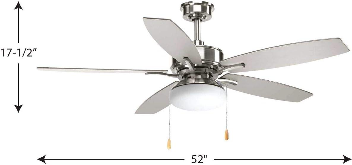 image:imageProgress Lighting Billows Collection 52 5 Blade Ceiling FanNickel