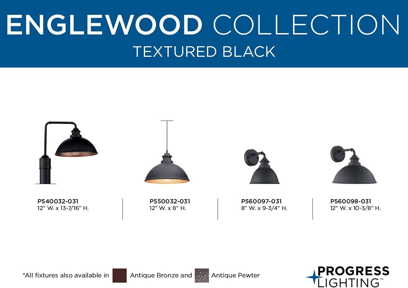 image:imageProgress Lighting Englewood Collection 1Light Farmhouse Outdoor Medium Wall Lantern Light Textured Black 1038x1200x1200Black