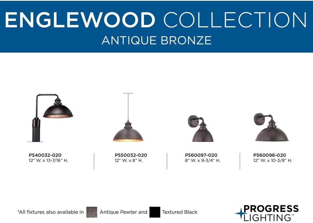 image:imageProgress Lighting Englewood Collection 1Light Farmhouse Outdoor Medium Wall Lantern Light Textured Black 1038x1200x1200Bronze