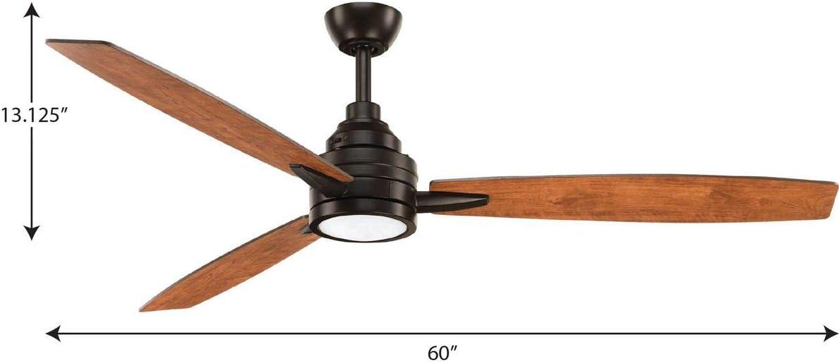 image:imageProgress Lighting Gaze Collection 60 LED ThreeBlade Ceiling FanBronze