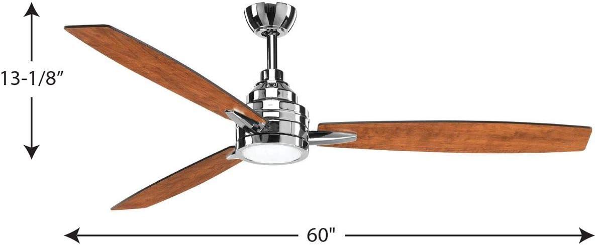 image:imageProgress Lighting Gaze Collection 60 LED ThreeBlade Ceiling FanPolished Chrome