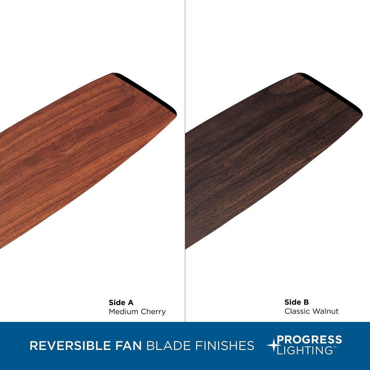 image:imageProgress Lighting P253020 54Inch 5 Blade Fan with Reversible Medium CherryClassic Walnut Blades Antique BronzeBronze