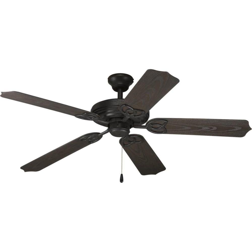 image:imageProgress Lighting AirPro Collection 52 FiveBlade IndoorOutdoor Ceiling FanBlack