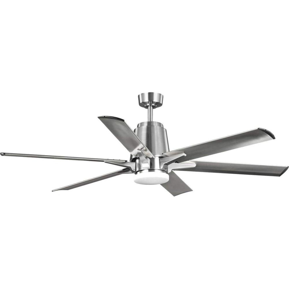 image:imageProgress Lighting Arlo Collection 60 IndoorOutdoor SixBlade Brushed Nickel Ceiling Fan