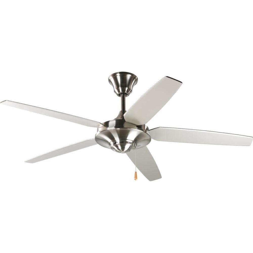 image:imageProgress Lighting P253020 54Inch 5 Blade Fan with Reversible Medium CherryClassic Walnut Blades Antique BronzeBrushed Nickel