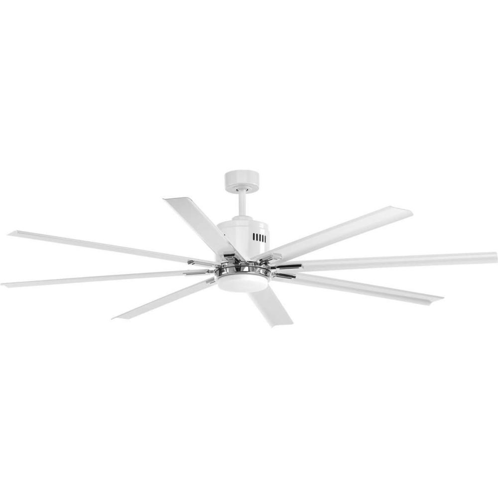 image:imageProgress Lighting Vast Collection 72Inch 8Blade Gray Modern Ceiling Fan NickelWhite