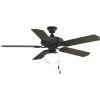 Progress Lighting AirPro Collection 52” Five-Blade Indoor/Outdoor Ceiling Fan(Black)