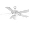 Progress Lighting AirPro Collection 52” Five-Blade Indoor/Outdoor Ceiling Fan(White)