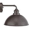 Progress Lighting Englewood Collection 1-Light Farmhouse Outdoor Medium Wall Lantern Light Textured Black, 10.38×12.00×12.00(Bronze)