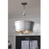 Progress Lighting Galveston Collection 3-Light Clear Seeded Glass Farmhouse Indoor Pendant Light Galvanized(Gray)