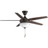 Progress Lighting P2530-20 54-Inch 5 Blade Fan with Reversible Medium Cherry/Classic Walnut Blades, Antique Bronze(Bronze)