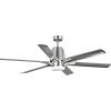 Progress Lighting Arlo Collection 60″ Indoor/Outdoor Six-Blade Brushed Nickel Ceiling Fan