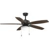 Progress Lighting Billows Collection 52” 5 -Blade Ceiling Fan(Black)