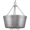 Progress Lighting Galveston Collection 3-Light Clear Seeded Glass Farmhouse Indoor Pendant Light Galvanized(Gray)