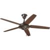 Progress Lighting P2530-20 54-Inch 5 Blade Fan with Reversible Medium Cherry/Classic Walnut Blades, Antique Bronze(Bronze)