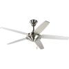 Progress Lighting P2530-20 54-Inch 5 Blade Fan with Reversible Medium Cherry/Classic Walnut Blades, Antique Bronze(Brushed Nickel)