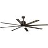 Progress Lighting Vast Collection 72-Inch 8-Blade Gray Modern Ceiling Fan, Nickel(Bronze)