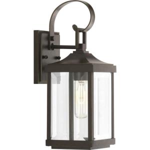 Gibbes Street Collection 2-Light Clear Beveled Glass New Traditional Outdoor Medium Wall Lantern Light Antique Bronze(1 Light)