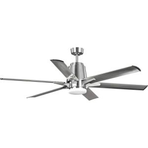 Progress Lighting Arlo Collection 60″ Indoor/Outdoor Six-Blade Brushed Nickel Ceiling Fan