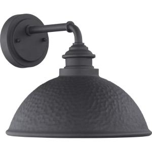 Progress Lighting Englewood Collection 1-Light Farmhouse Outdoor Medium Wall Lantern Light Textured Black, 10.38×12.00×12.00(Black)