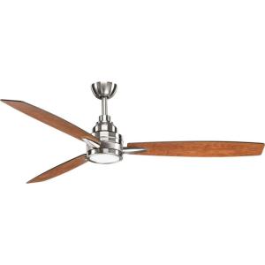 Progress Lighting Gaze Collection 60” LED Three-Blade Ceiling Fan(Nickel)