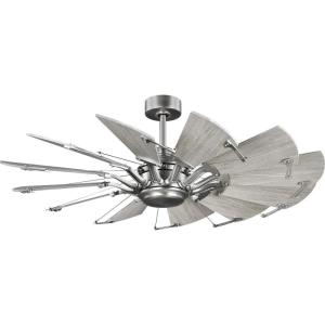 Progress Lighting P250000-129 Springer Collection DC Motor Windmill Farmhouse, 60-Inch, 12-Blade Ceiling Fan, Architectural Bronze(Antique Nickel)