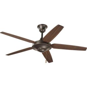Progress Lighting P2530-20 54-Inch 5 Blade Fan with Reversible Medium Cherry/Classic Walnut Blades, Antique Bronze(Bronze)