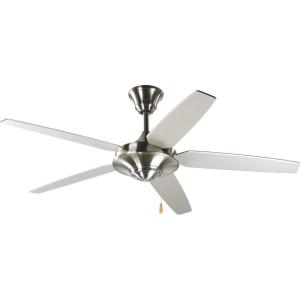 Progress Lighting P2530-20 54-Inch 5 Blade Fan with Reversible Medium Cherry/Classic Walnut Blades, Antique Bronze(Brushed Nickel)
