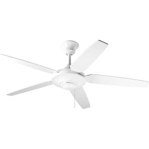 Progress Lighting P2530-20 54-Inch 5 Blade Fan with Reversible Medium Cherry/Classic Walnut Blades, Antique Bronze(White)