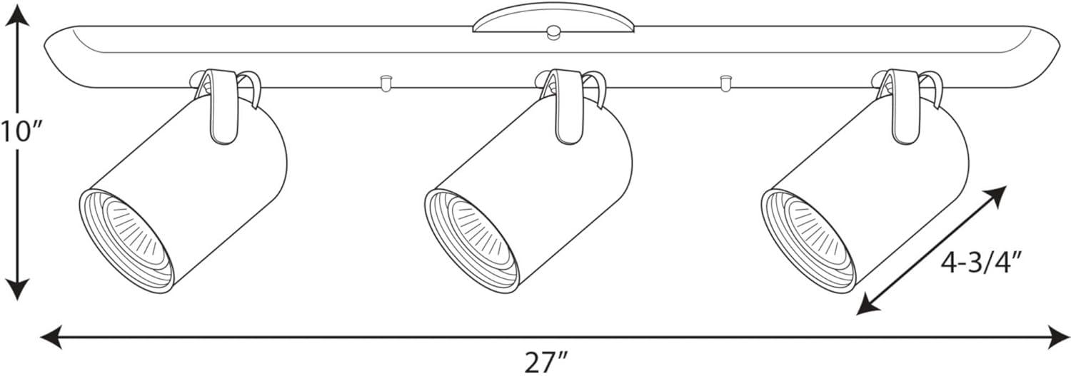 image:imageProgress Lighting 3Light Indoor Ceiling Light and Wall Sconce Roundback Track Lighting and Spotlight 3 Adjustable Track Heads 50W Halogen Flush Mount Ceiling Light White P616030White