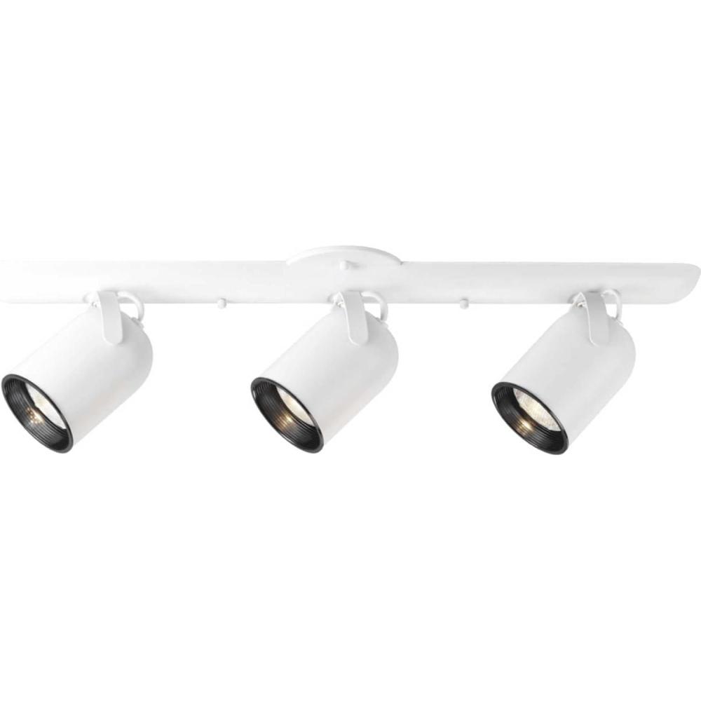 image:imageProgress Lighting 3Light Indoor Ceiling Light and Wall Sconce Roundback Track Lighting and Spotlight 3 Adjustable Track Heads 50W Halogen Flush Mount Ceiling Light White P616030White