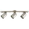 Progress Lighting 3-Light Indoor Ceiling Light and Wall Sconce, Roundback Track Lighting and Spotlight, 3 Adjustable Track Heads, 50W Halogen Flush Mount Ceiling Light, White (P6160-30)(Brushed Nickel)