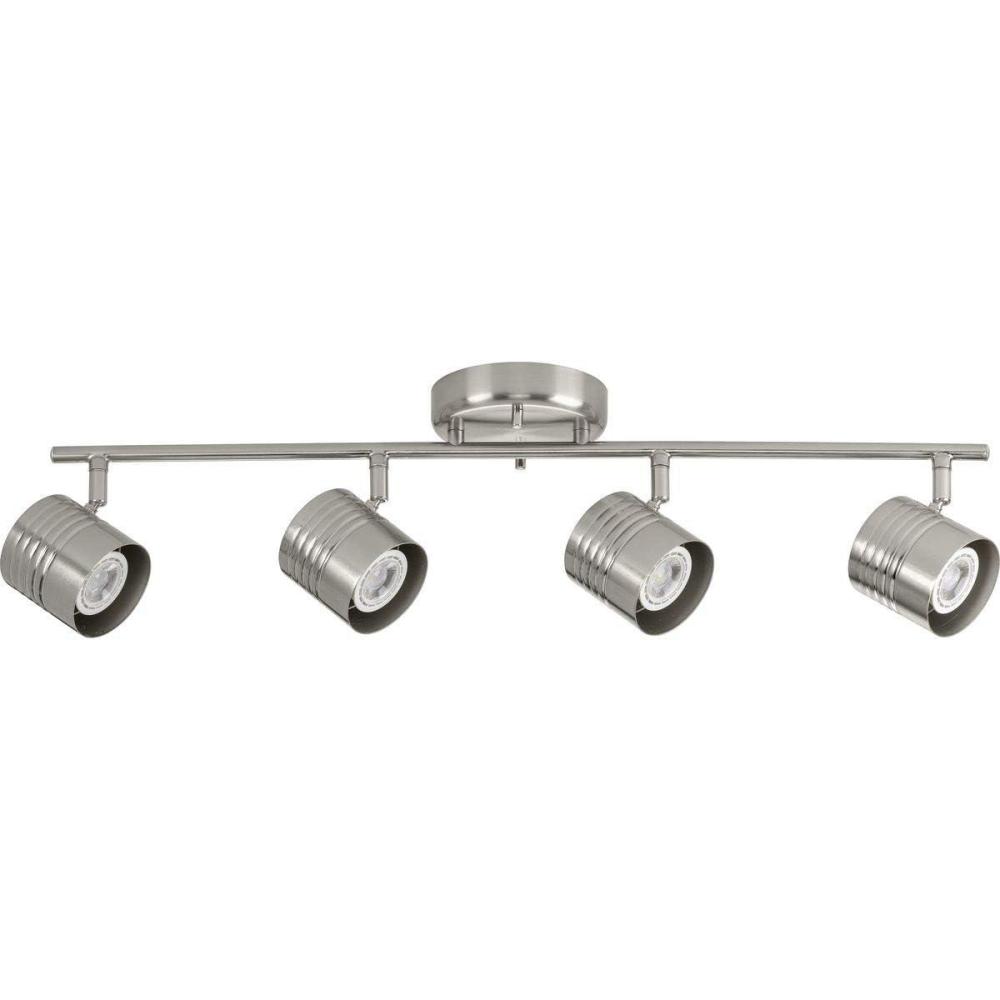 image:imageProgress Lighting Kitson Collection Satin White FourHead MultiDirectional TrackNickel