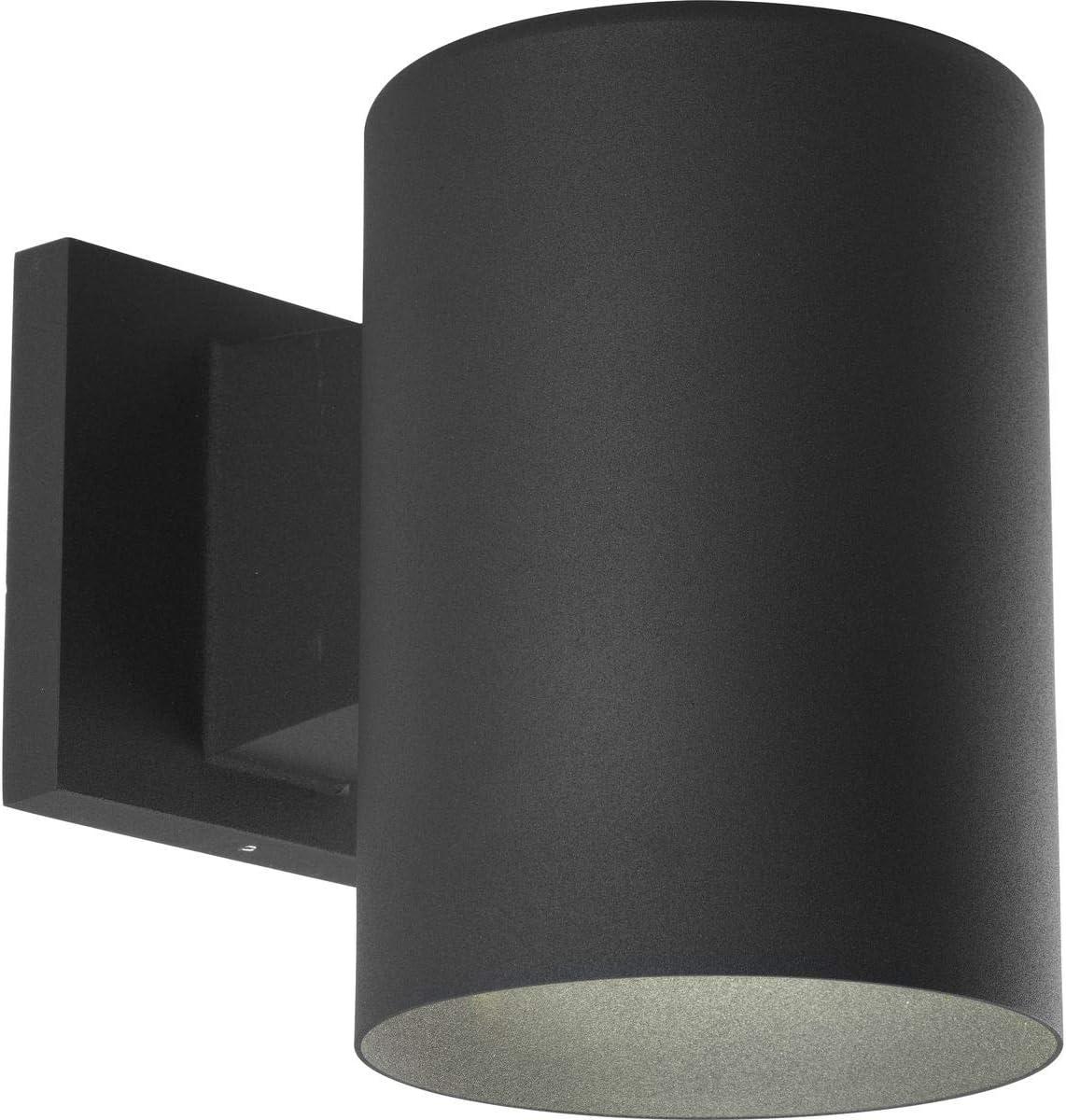 image:imageProgress Lighting 5Inch Cylinder Outdoor LED Wall Sconce 1Light Modern Wall Mount LED Light Interior and Exterior Lighting for Home or Porch Aluminum Black P56743130K